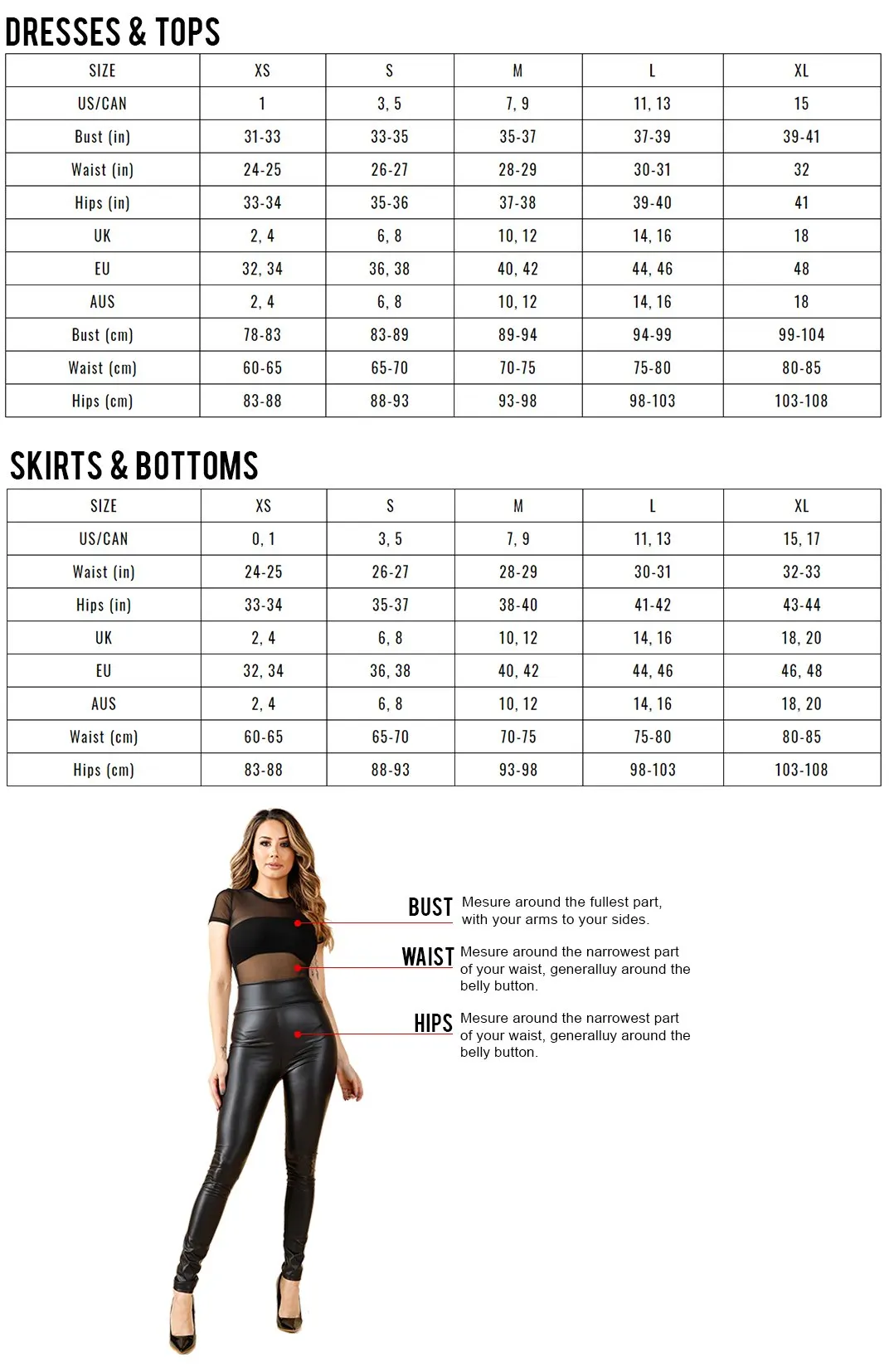 SIZE CHART