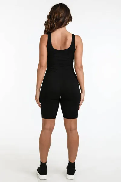 Logo Tank Romper Black