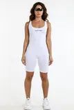 Logo Tank Romper White - Alvy Luxe