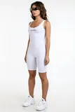 Logo Tank Romper White - Alvy Luxe
