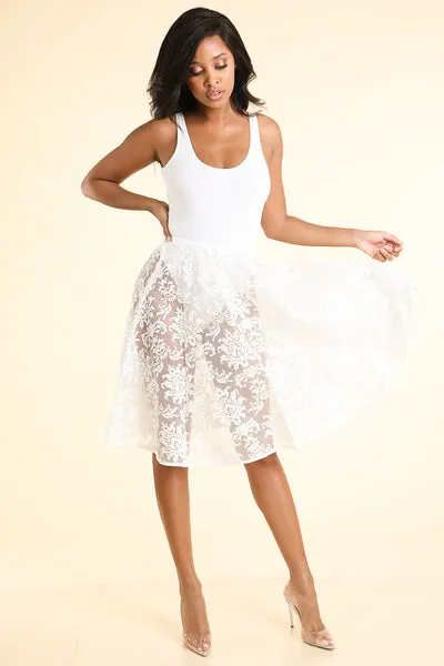 Good Girl White lace Skirt