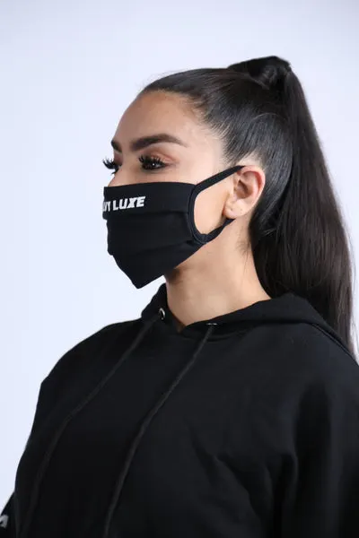 Cloth logo Face Mask Black (2 in 1 pack)