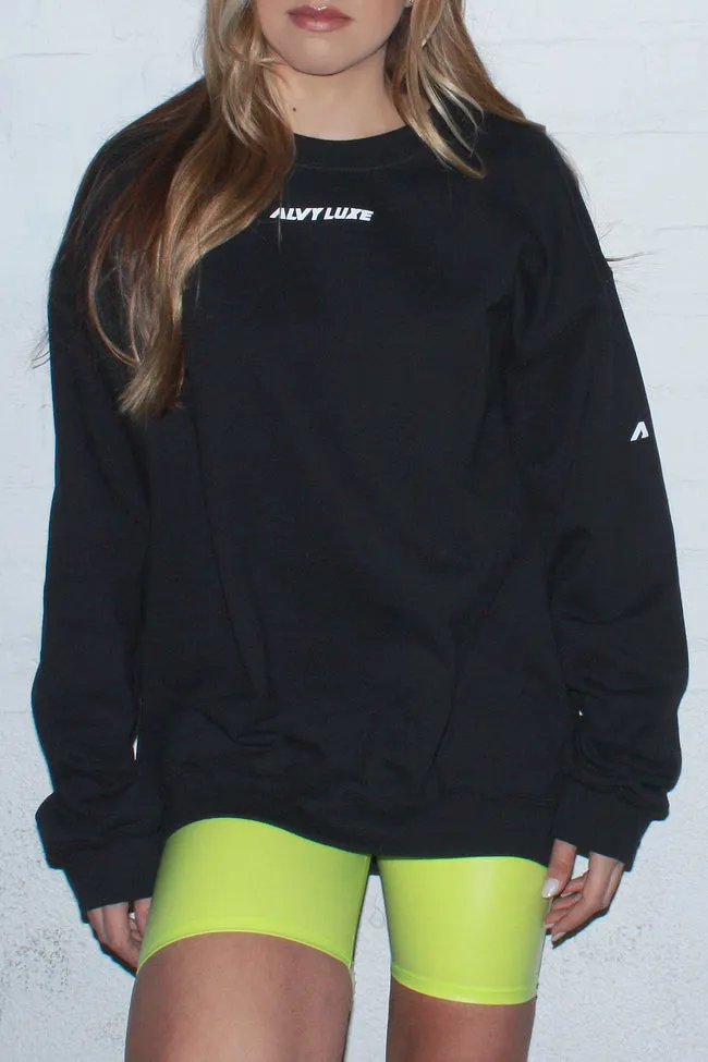 Boyfriend Logo oversize Black Crew neck Sweatshirt