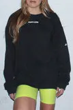 Boyfriend Logo oversize Black Crew neck Sweatshirt