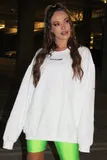Boyfriend Logo oversize white Crew neck Sweatshirt - Alvy Luxe