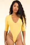 High Waisted Yellow Bodysuit - Alvy Luxe
