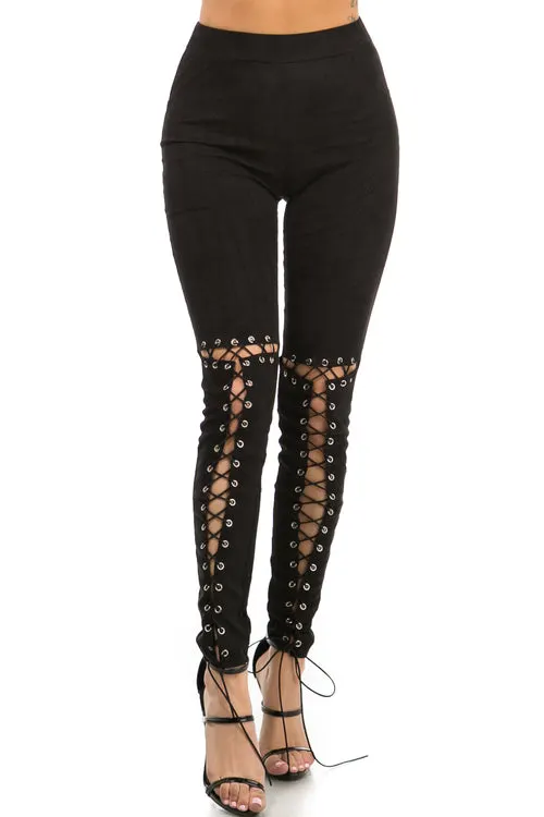 Lace Lace Suede Leggings