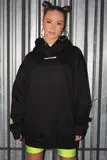 Logo oversize Black Hoodie - Alvy Luxe