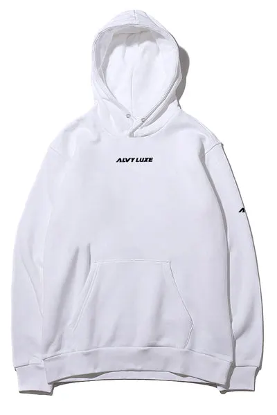 Logo oversize White Hoodie - Alvy Luxe