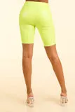 Loud Neon Yellow Satin biker shorts - Alvy Luxe