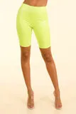 Loud Neon Yellow Satin biker shorts - Alvy Luxe
