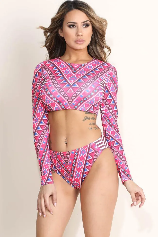 2 Craze Pink Swimsuit Set