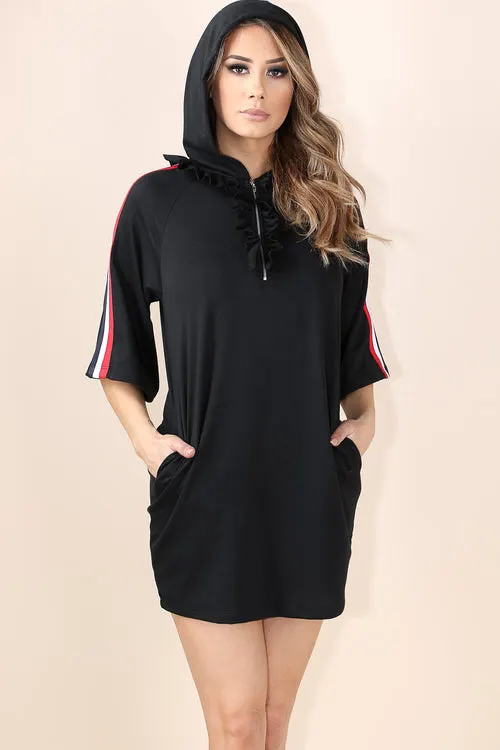 Wishing on me black Hoodie Dress