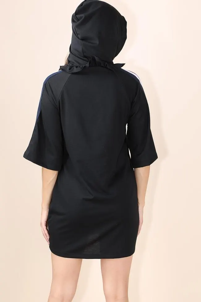 Wishing on me black Hoodie Dress