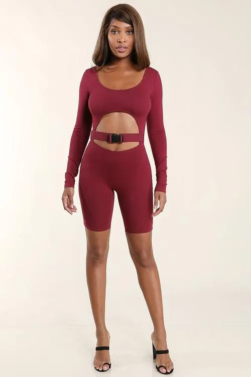 Lucky you Burgundy Romper