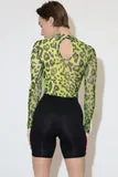 Logo Sheer Leopard Bodysuit