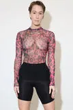 Logo Sheer Leopard Bodysuit
