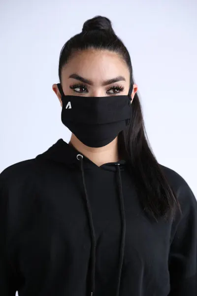Cloth logo "A" Face Mask Black (2 in 1 pack)
