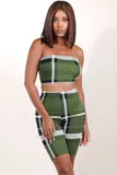 Yes Indeed Olive Plaid Set