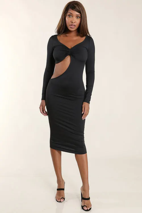 Slash Black Dress