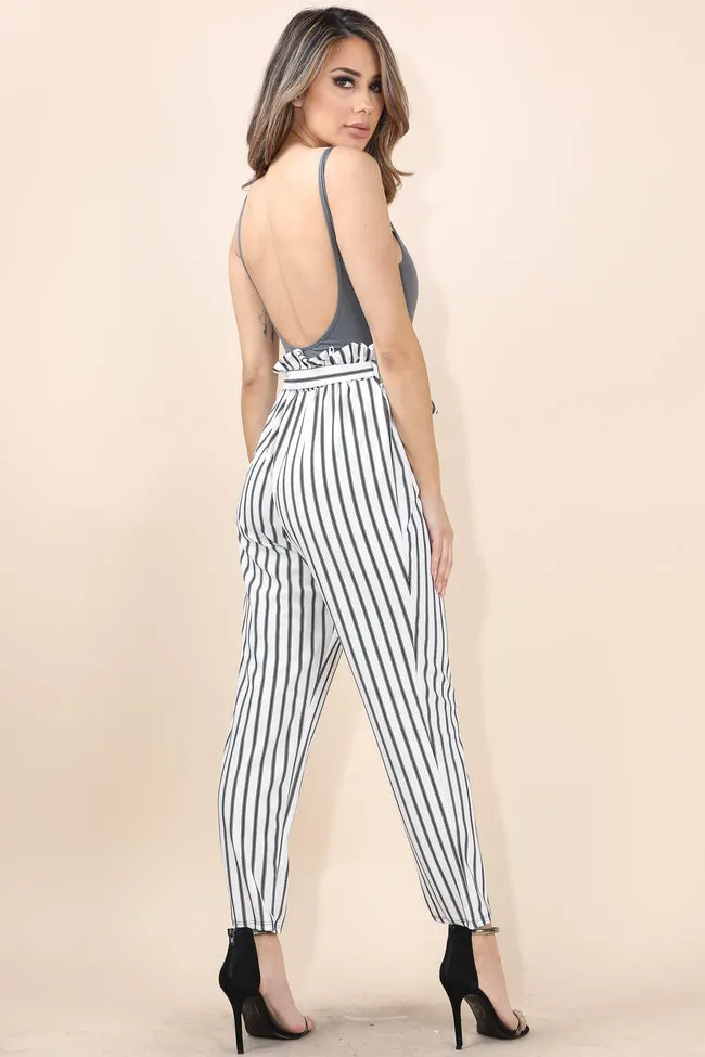 Paper bag white pants - Alvy Luxe