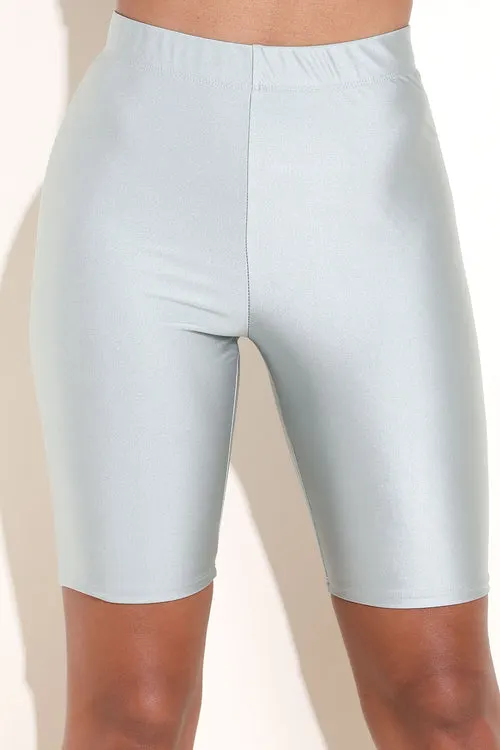 Nylon Spandex Silver Shorts