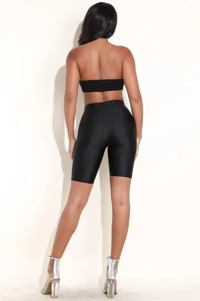 Nylon Spandex Black Shorts - Alvy Luxe