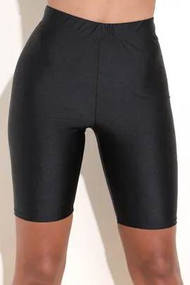 Nylon Spandex Black Shorts - Alvy Luxe