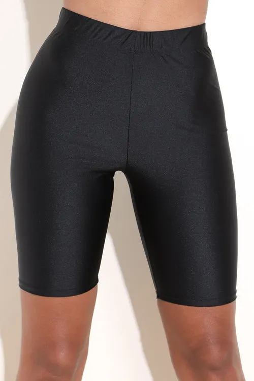 Nylon Spandex Black Shorts
