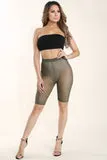 Fefe Olive Mesh biker shorts