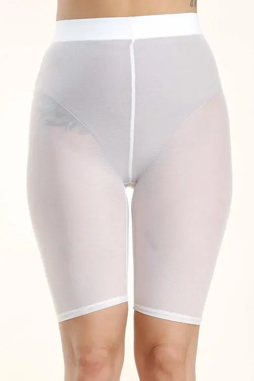 Fefe White Mesh biker shorts