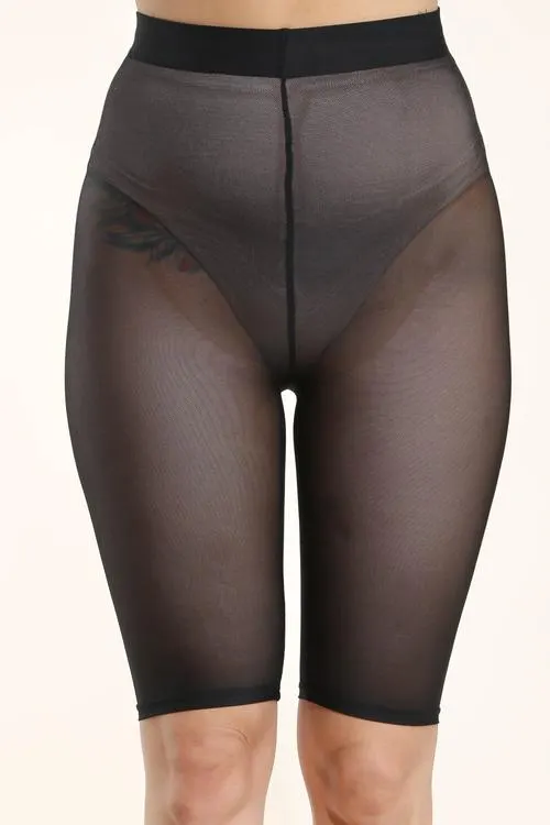 Fefe Black Mesh biker shorts