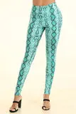 Snake Print Blue Leggings