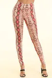 Snake Print Coral Leggings