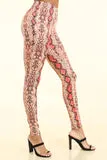 Snake Print Coral Leggings