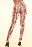 Snake Print Coral Leggings