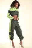 No Steez Olive Windbreaker set