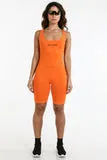 Logo Tank Romper Orange - Alvy Luxe