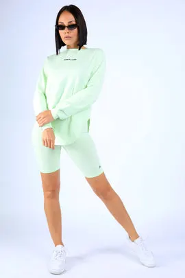 Round Hem LS top and Biker shorts Set