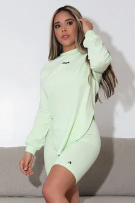 Round Hem LS top and Biker shorts Set