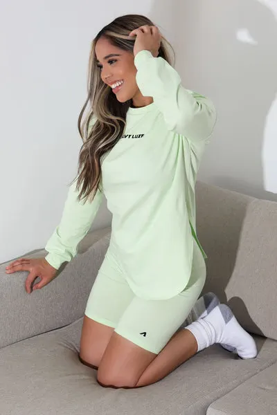 Round Hem LS top and Biker shorts Set