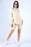 Round Hem LS top and Biker shorts Set