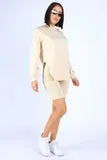 Round Hem LS top and Biker shorts Set
