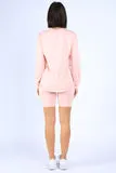 Round Hem LS top and Biker shorts Set