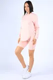 Round Hem LS top and Biker shorts Set