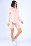 Round Hem LS top and Biker shorts Set