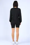 Round Hem LS top and Biker shorts Set