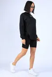 Round Hem LS top and Biker shorts Set