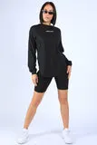 Round Hem LS top and Biker shorts Set