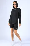 Round Hem LS top and Biker shorts Set